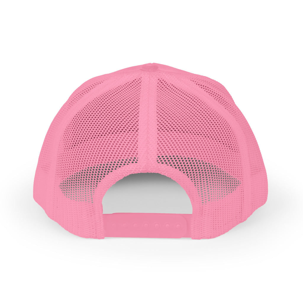 Herd Hub Snapback Trucker Cap — Pink Cow Logo Mesh Hat