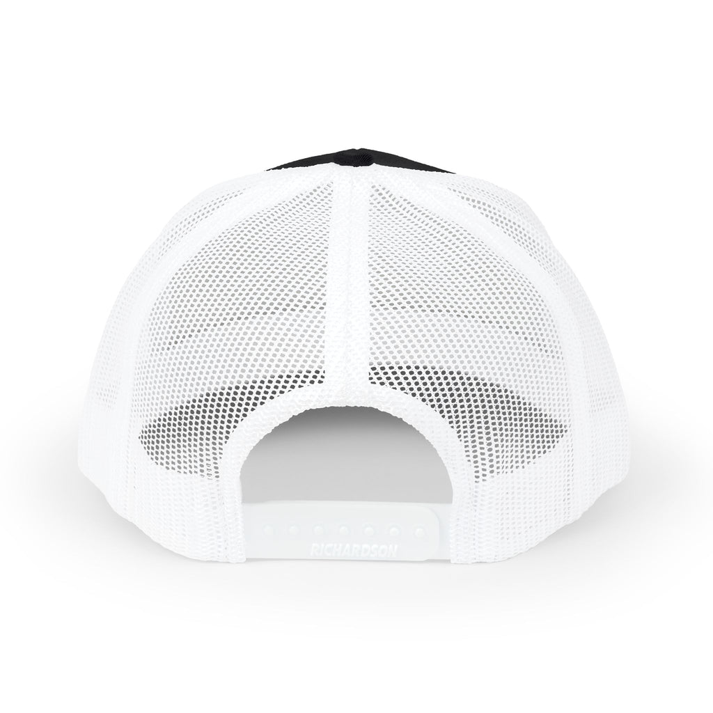 Embroidered TT Logo Snapback Trucker Cap — Black & White Mesh Hat