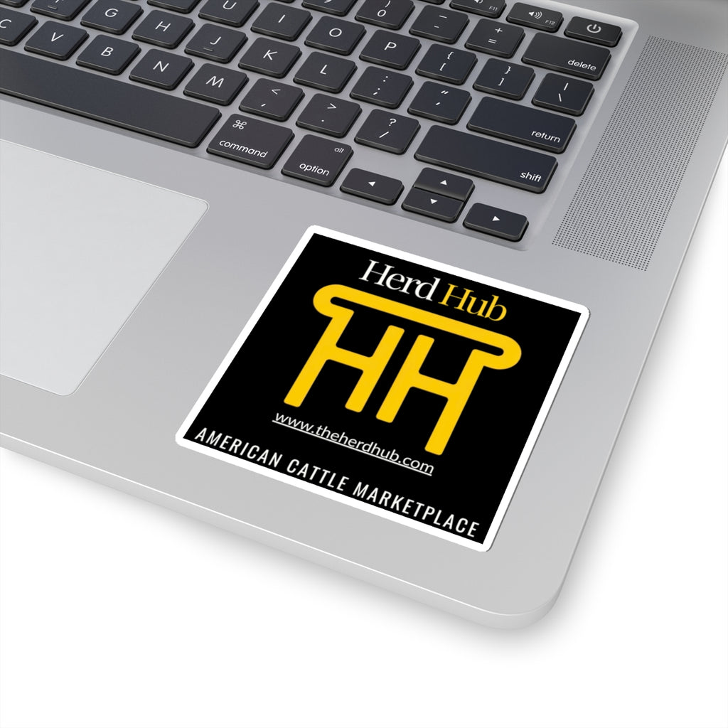 Herd Hub Brand Sticker — Black Logo Decal