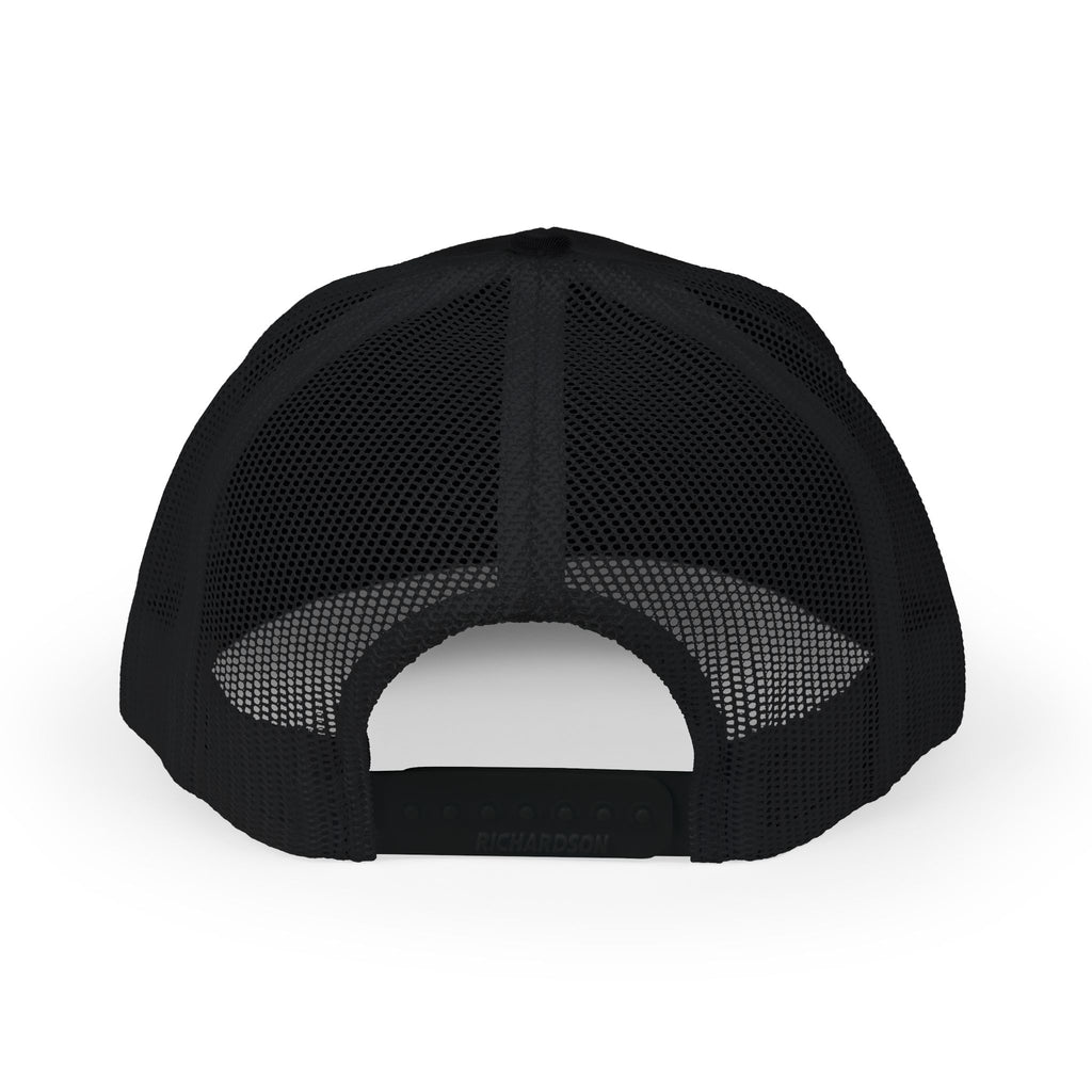 Embroidered TT Logo Snapback Trucker Cap — Black & White Mesh Hat